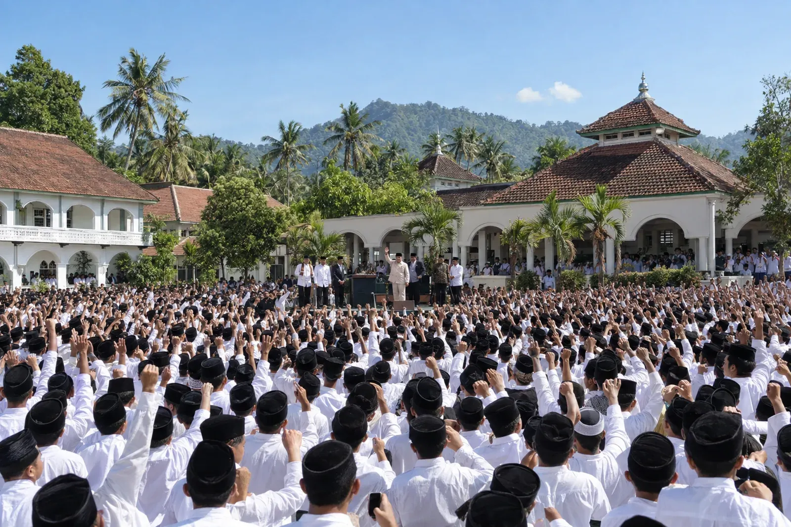 Prabowo Reaffirms Support for Palestine at Gontor Centenary in East Java